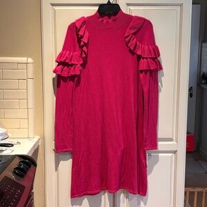 ASOS Pink sweate Dress size 4 ruffles